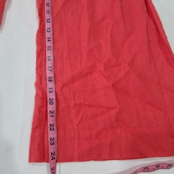 Athleta Playa Linen Set Top & Wide Leg Crop Pants Passionfruit Coral Small 6 S - Picture 13 of 16